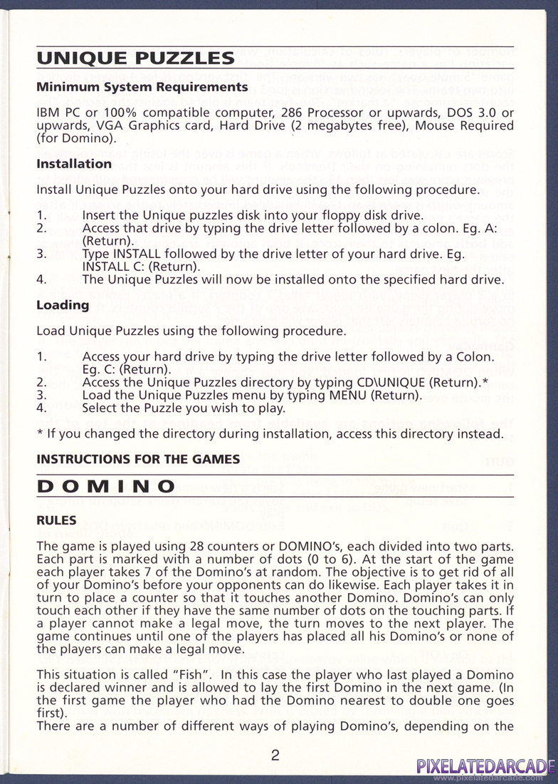 Unique Puzzles: Instruction Manual - Page 2