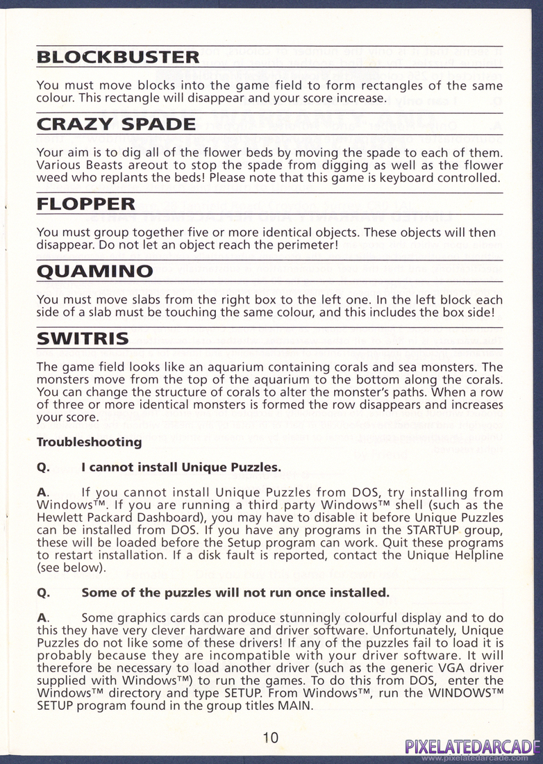 Unique Puzzles: Instruction Manual - Page 10