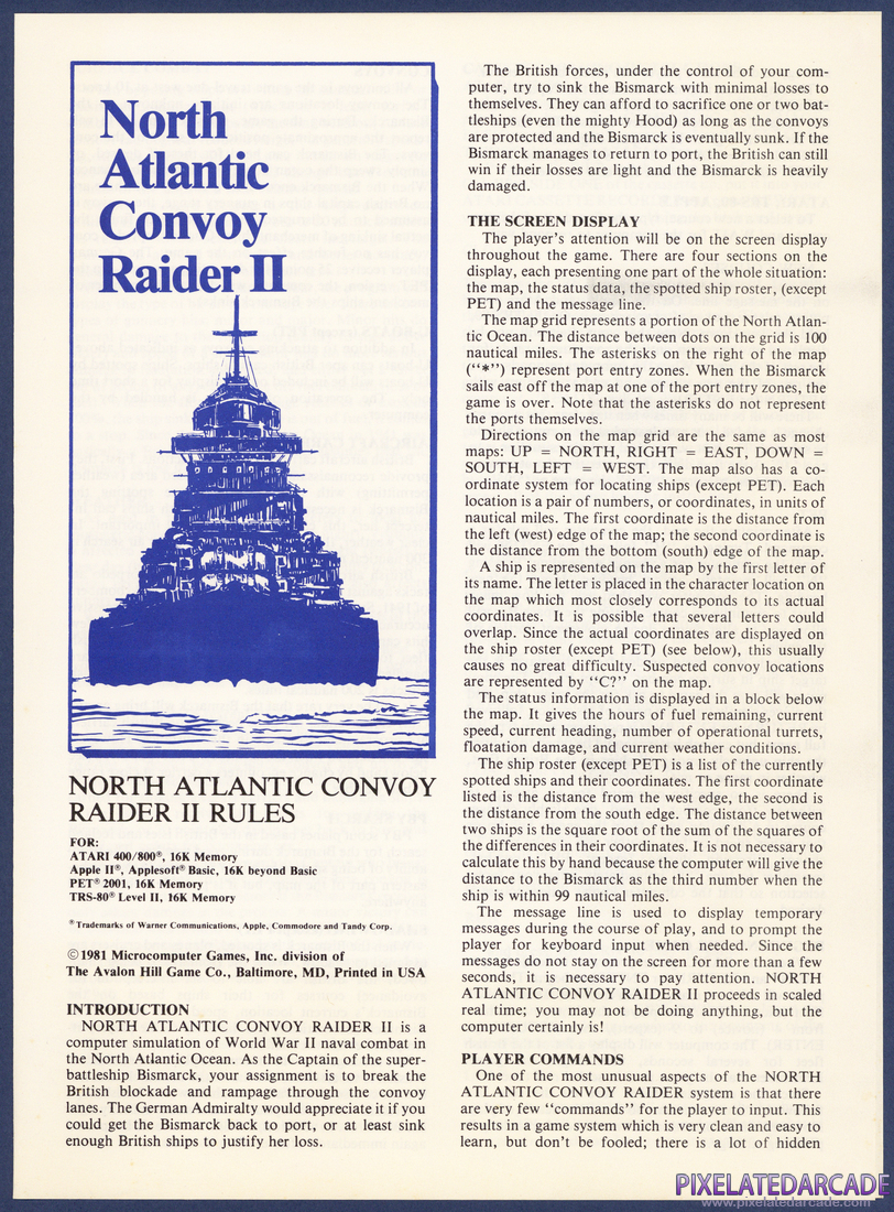 North Atlantic Convoy Raider: Instruction Manual - Page 1