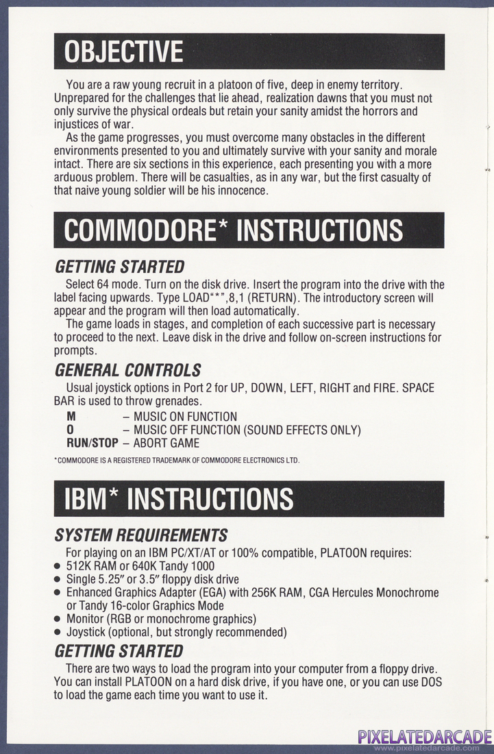 Platoon: Instruction Manual - Page 2