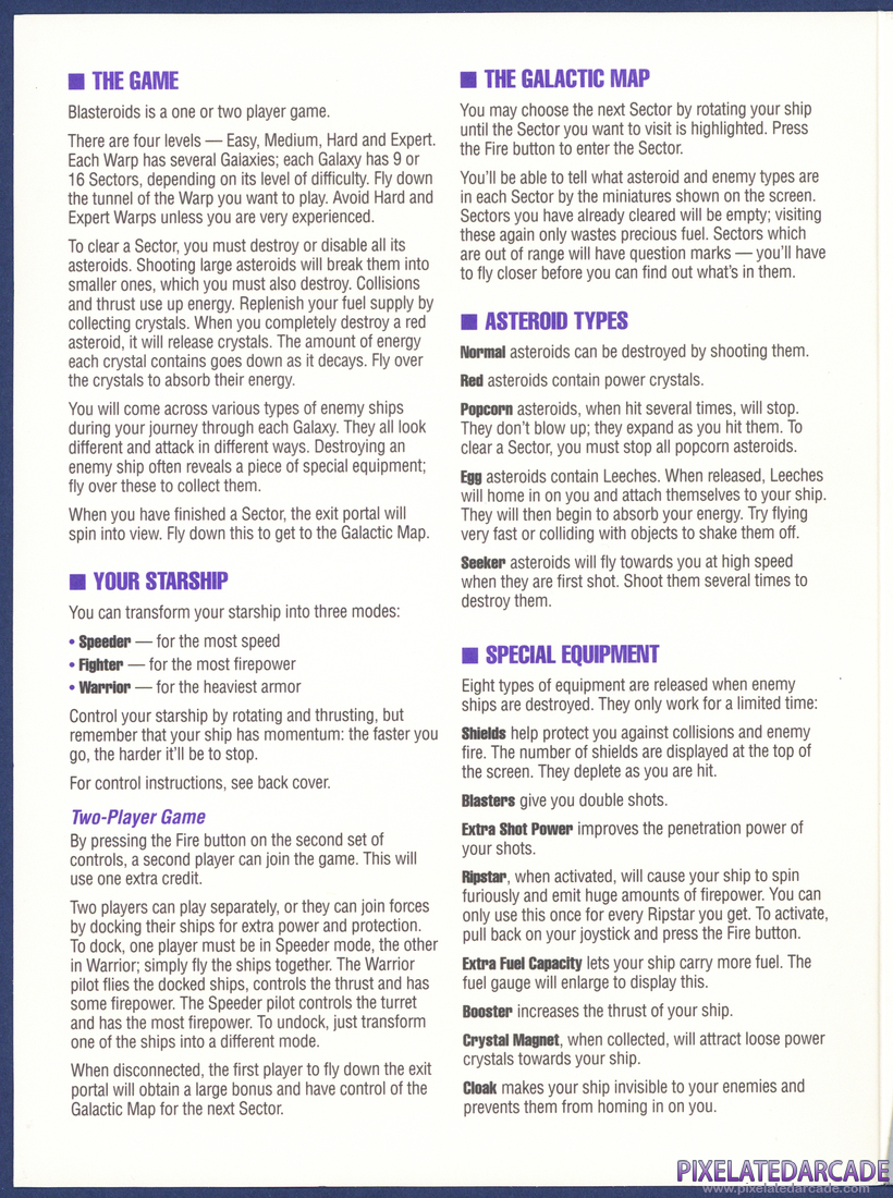 Blasteroids: Instruction Manual - Page 2