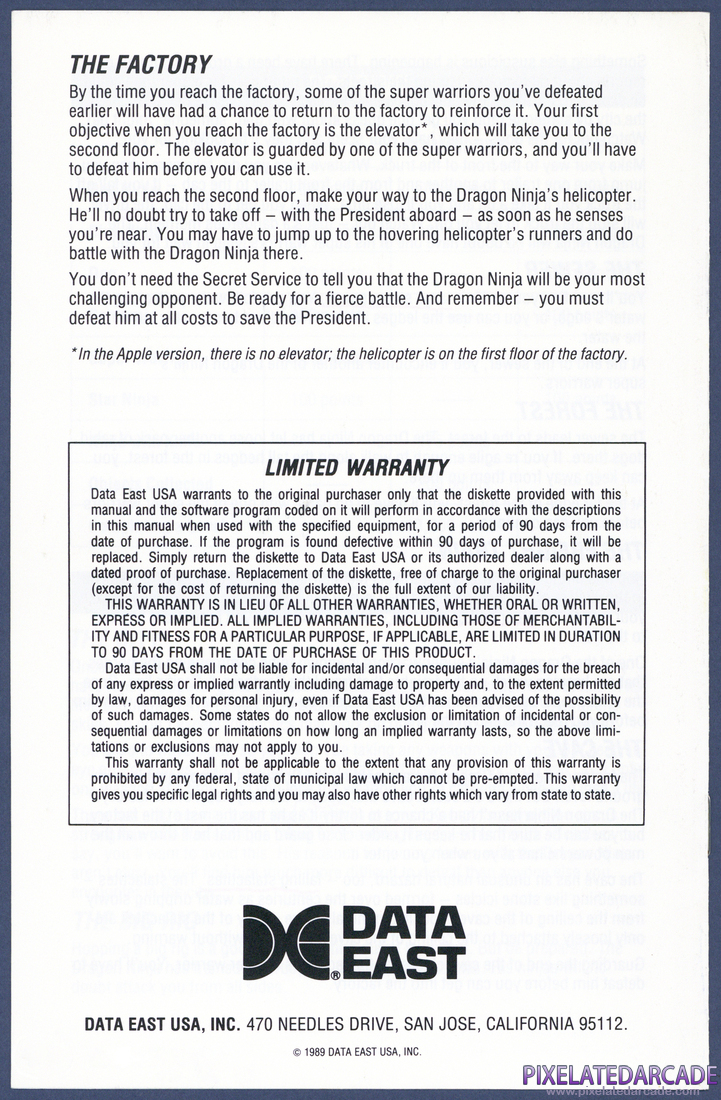 Bad Dudes vs. Dragon Ninja: Instruction Manual - Page 8