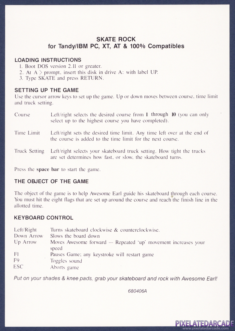Awesome Earl in SkateRock: Instructions - Instructions