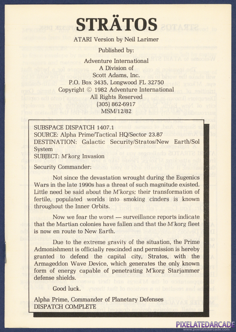 Strätos: Instruction Manual - Page 1