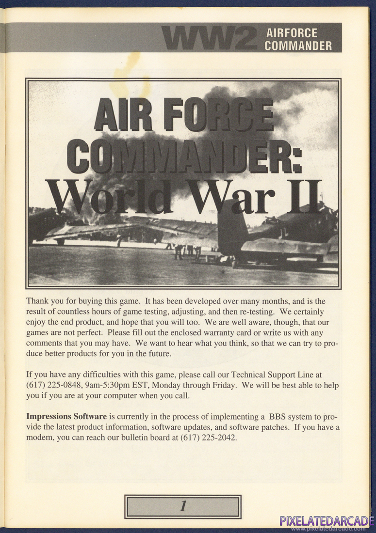 WW2 Air Force Commander: Instruction Manual - Page 1