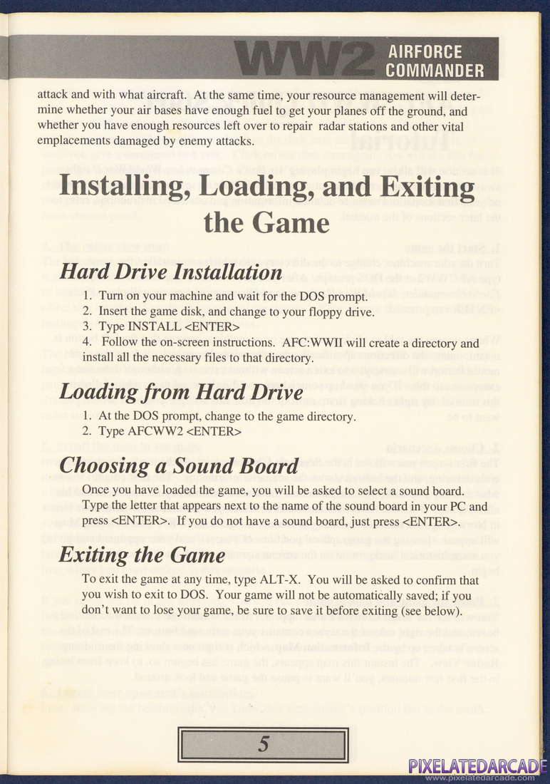 WW2 Air Force Commander: Instruction Manual - Page 5