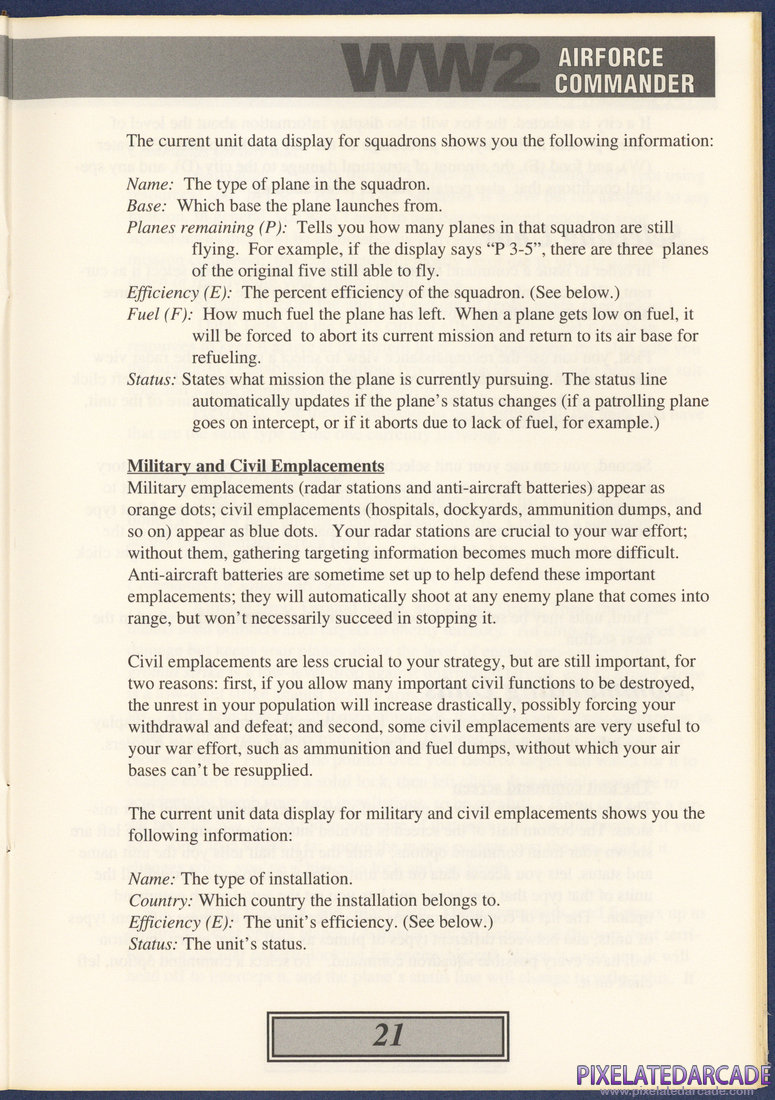 WW2 Air Force Commander: Instruction Manual - Page 21