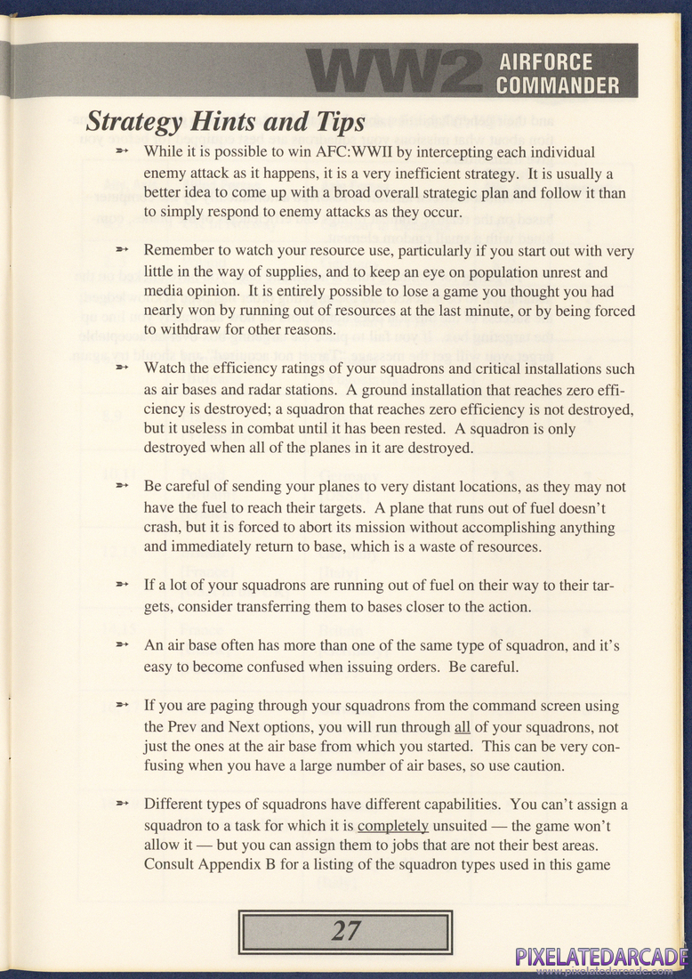 WW2 Air Force Commander: Instruction Manual - Page 27