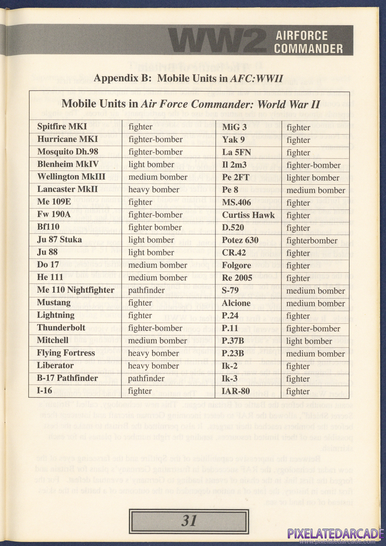 WW2 Air Force Commander: Instruction Manual - Page 31