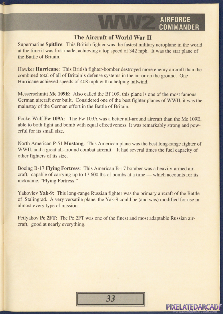 WW2 Air Force Commander: Instruction Manual - Page 33