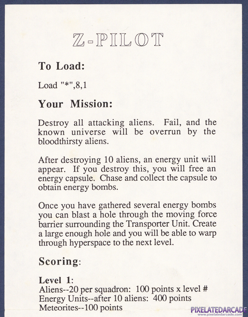 Z-Pilot: Instructions - Page 1