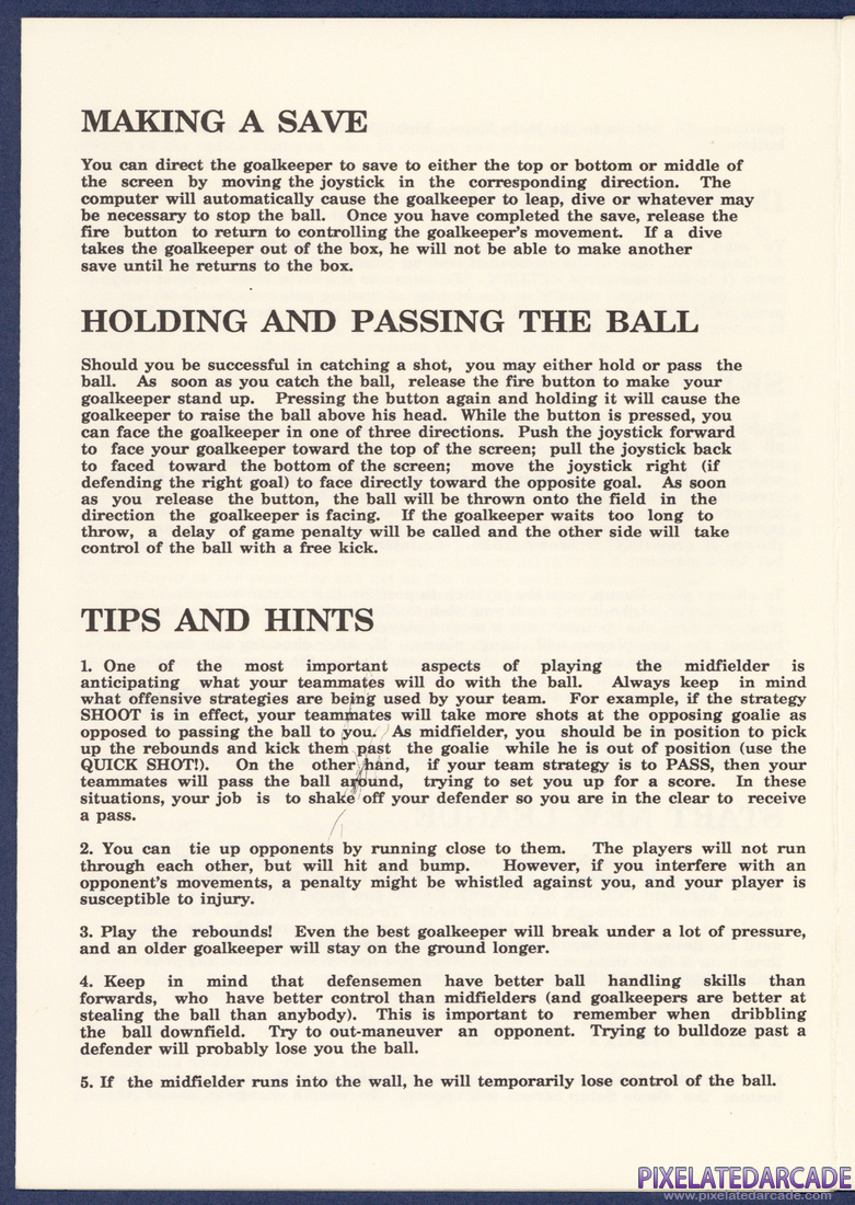 Superstar Soccer: Indoor Soccer Instruction Manual - Page 9