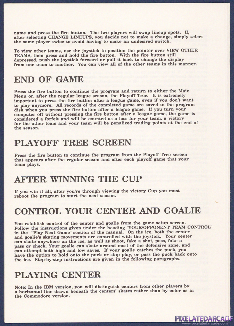 Superstar Ice Hockey: Instruction Manual - Page 6