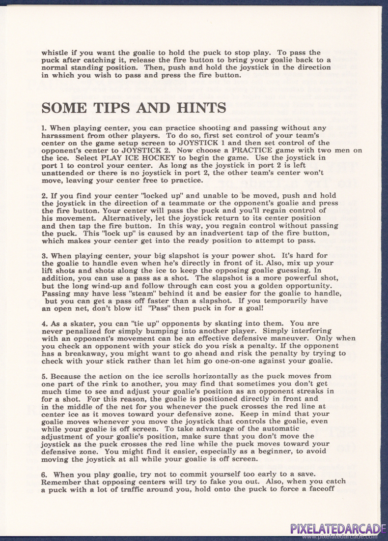 Superstar Ice Hockey: Instruction Manual - Page 8