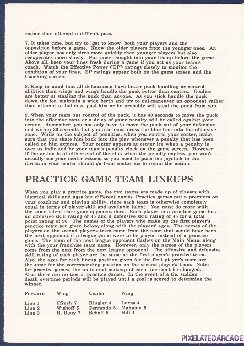 Superstar Ice Hockey: Instruction Manual - Page 9