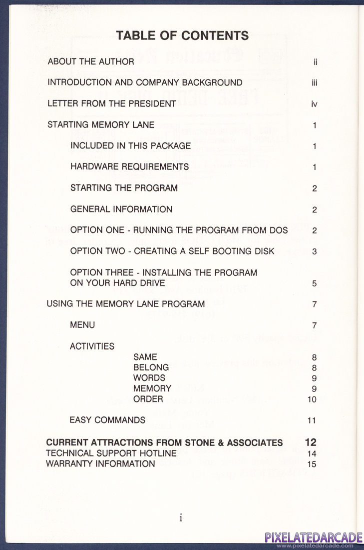 Memory Lane: Instruction Manual - Page 3