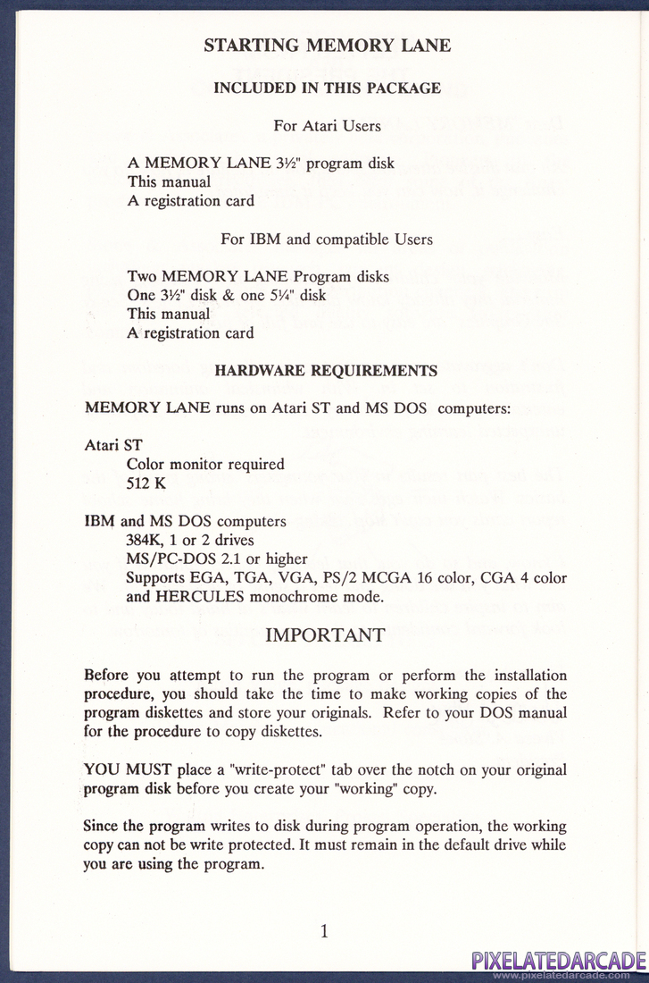 Memory Lane: Instruction Manual - Page 7