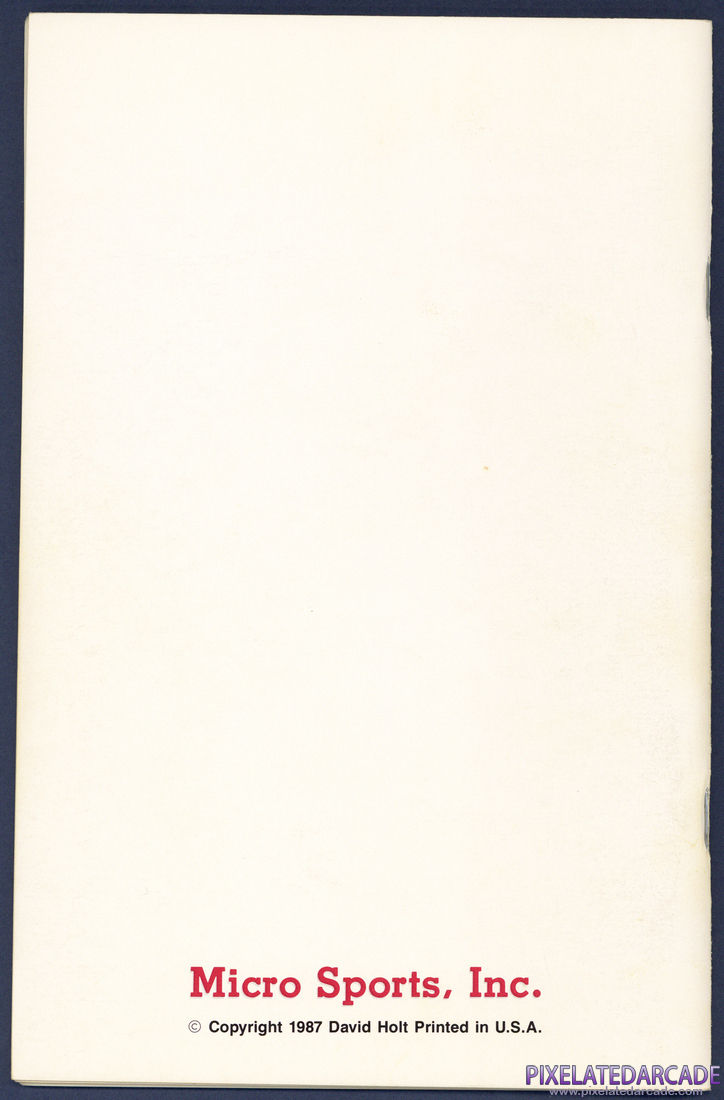 MSFL Pro League Football: Instruction Manual - Back Cover