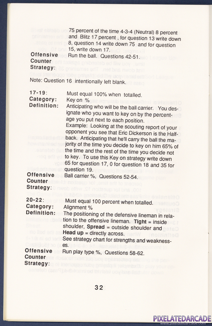 MSFL Pro League Football: Instruction Manual - Page 32