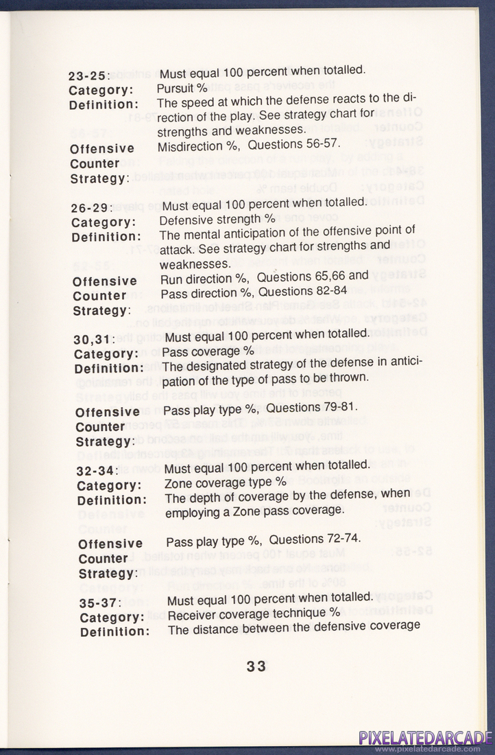 MSFL Pro League Football: Instruction Manual - Page 33