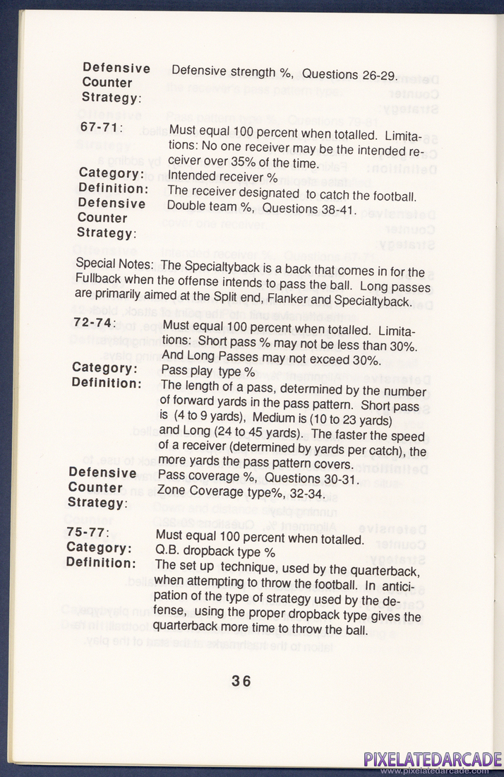 MSFL Pro League Football: Instruction Manual - Page 36