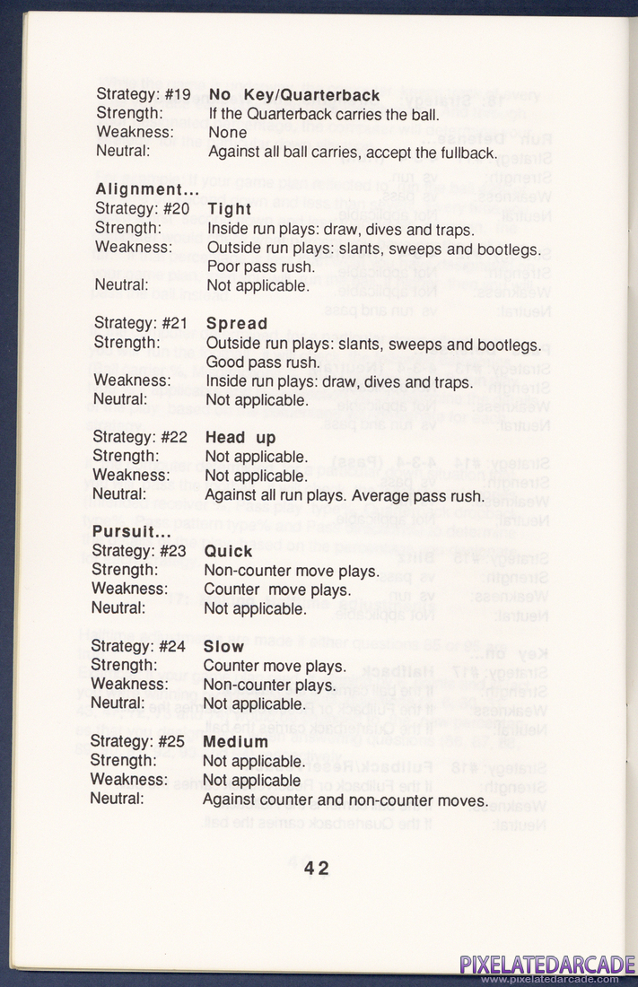 MSFL Pro League Football: Instruction Manual - Page 42