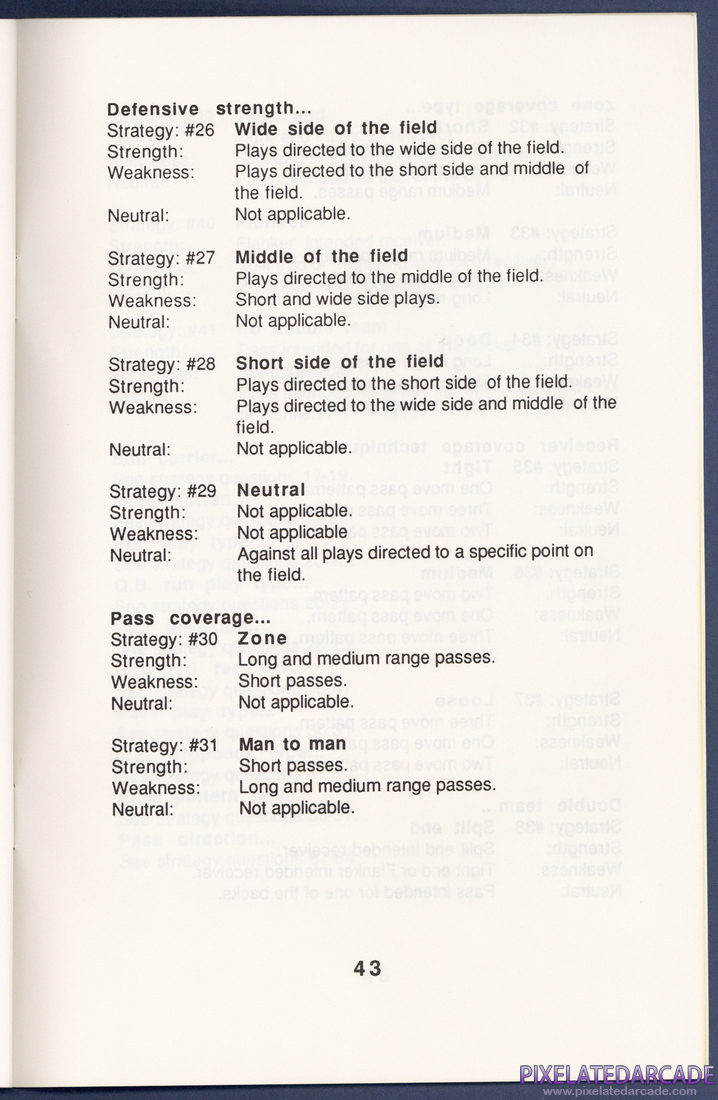 MSFL Pro League Football: Instruction Manual - Page 43