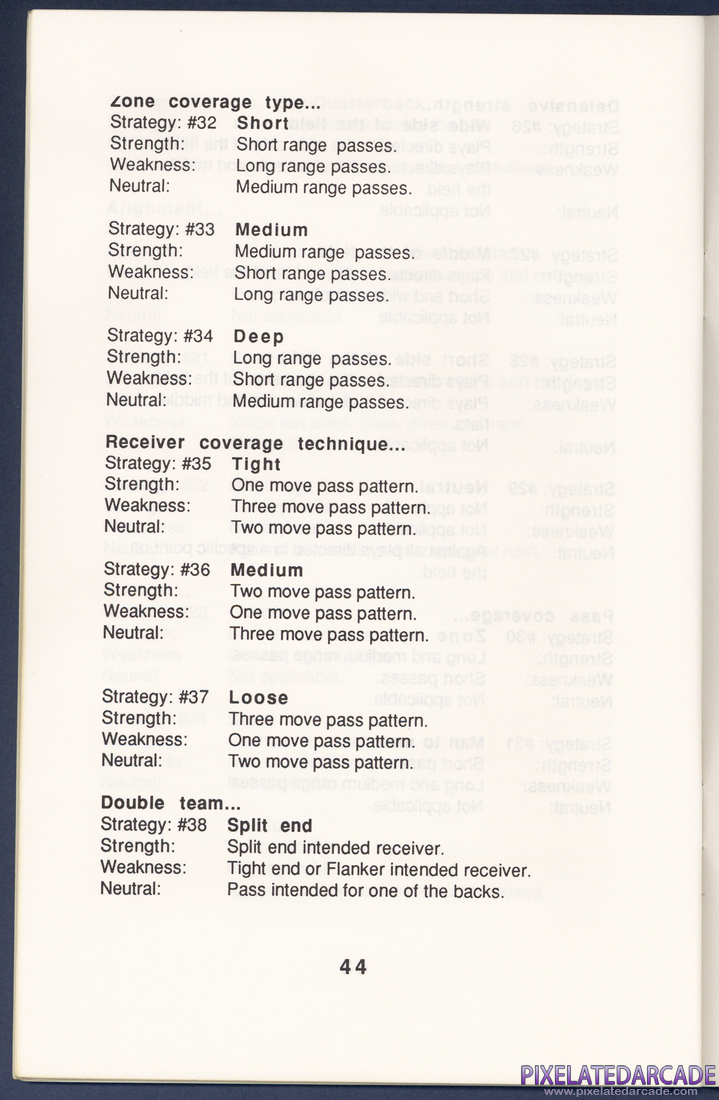 MSFL Pro League Football: Instruction Manual - Page 44