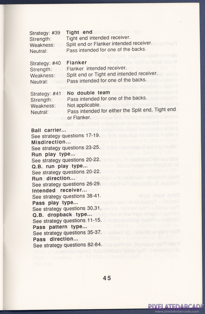 MSFL Pro League Football: Instruction Manual - Page 45