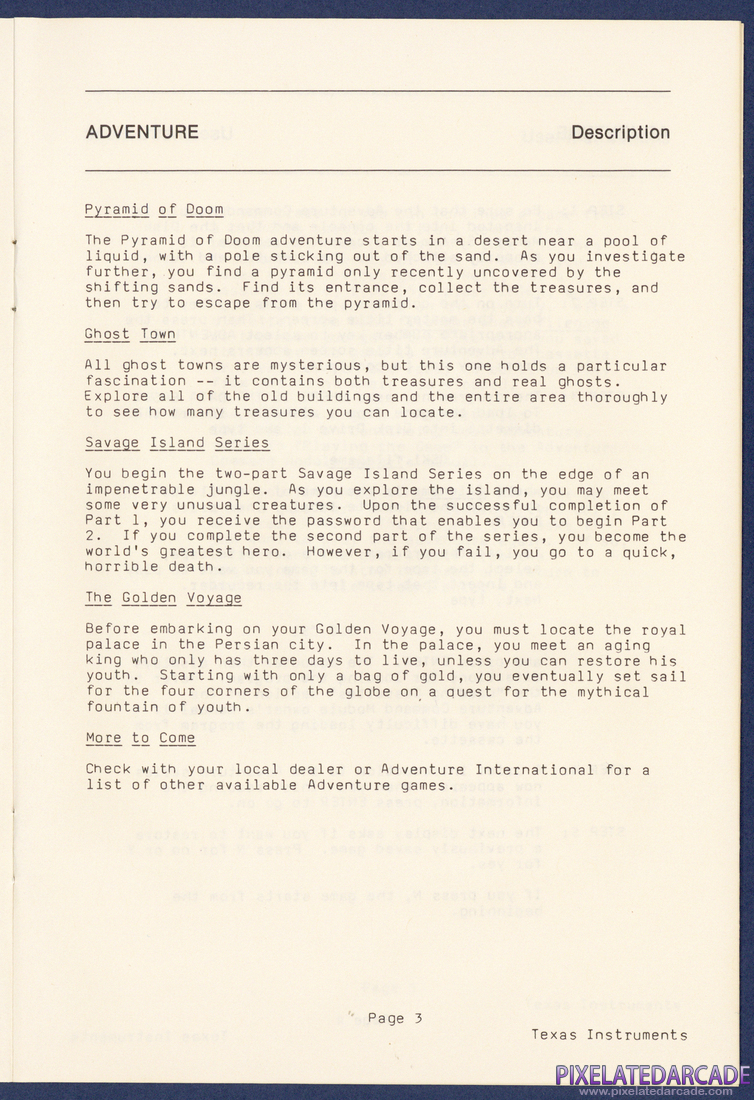 Voodoo Castle: Instruction Manual - Page 3