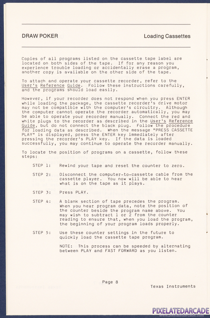 Draw Poker: Instruction Manual - Page 8