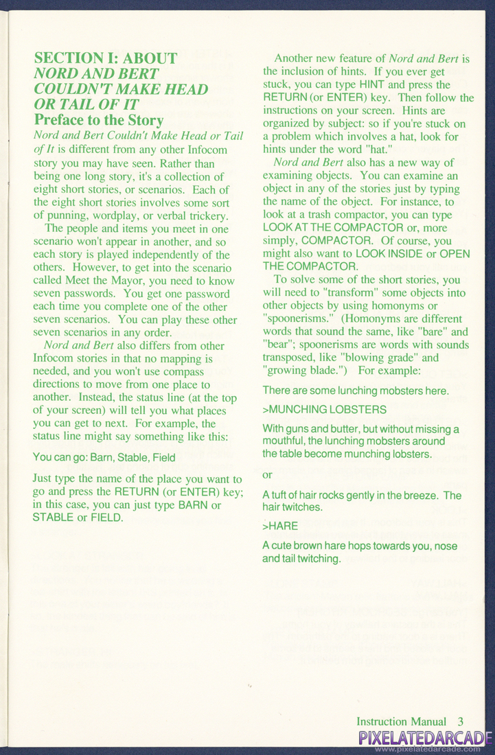 Nord and Bert Couldn't Make Head or Tail of It: Instruction Manual - Page 3