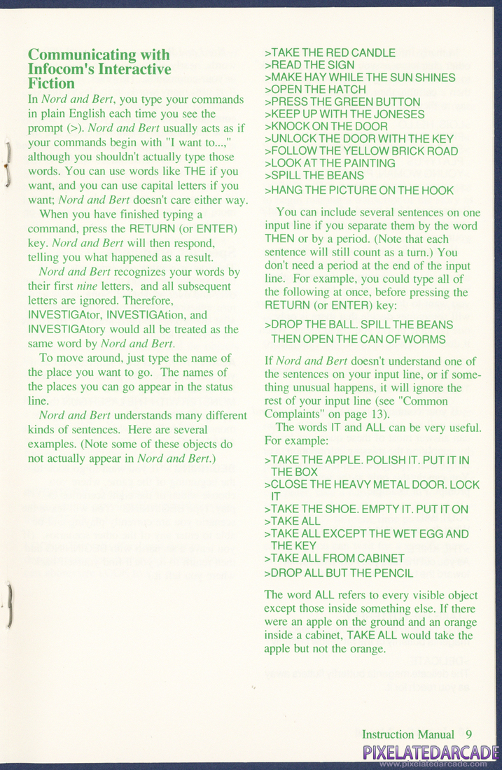 Nord and Bert Couldn't Make Head or Tail of It: Instruction Manual - Page 9