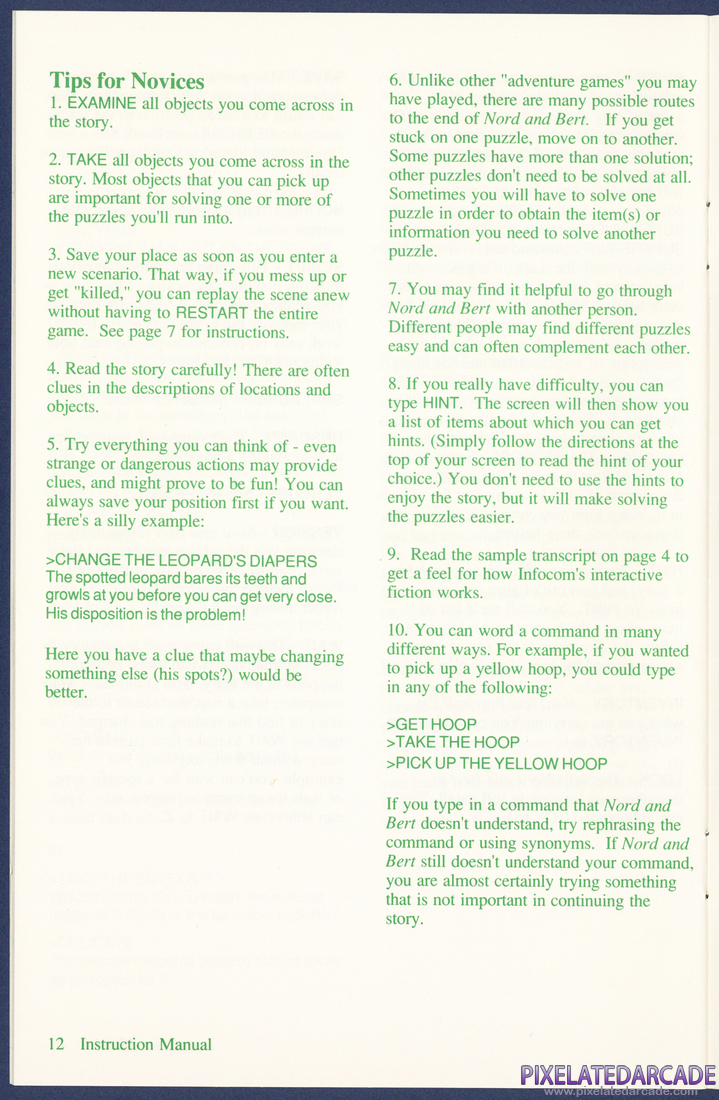 Nord and Bert Couldn't Make Head or Tail of It: Instruction Manual - Page 12