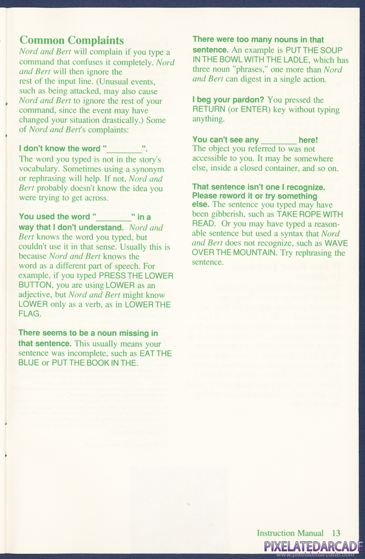 Nord and Bert Couldn't Make Head or Tail of It: Instruction Manual - Page 13