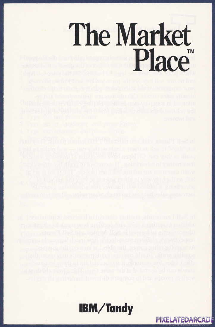 The Market Place: Instruction Manual - Page 1