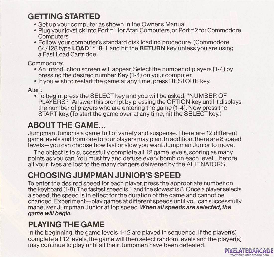 Jumpman Junior: Instruction Manual - Page 1
