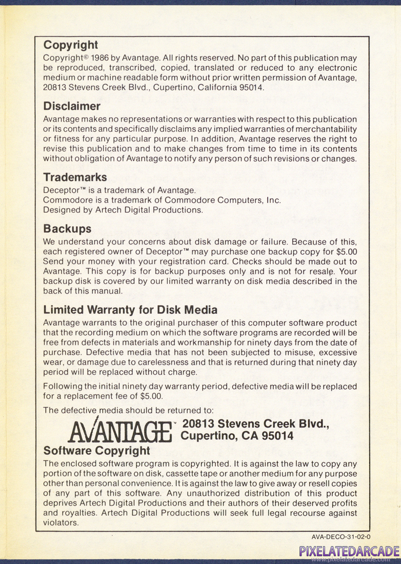 Deceptor: Instruction Manual - Page 6