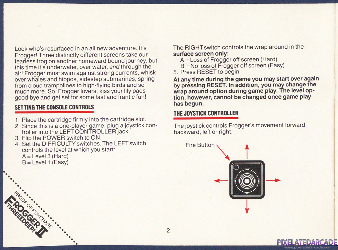 Frogger II: ThreeeDeep!: Instruction Manual - Page 2