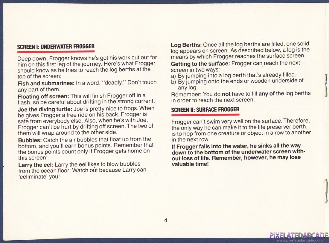 Frogger II: ThreeeDeep!: Instruction Manual - Page 4