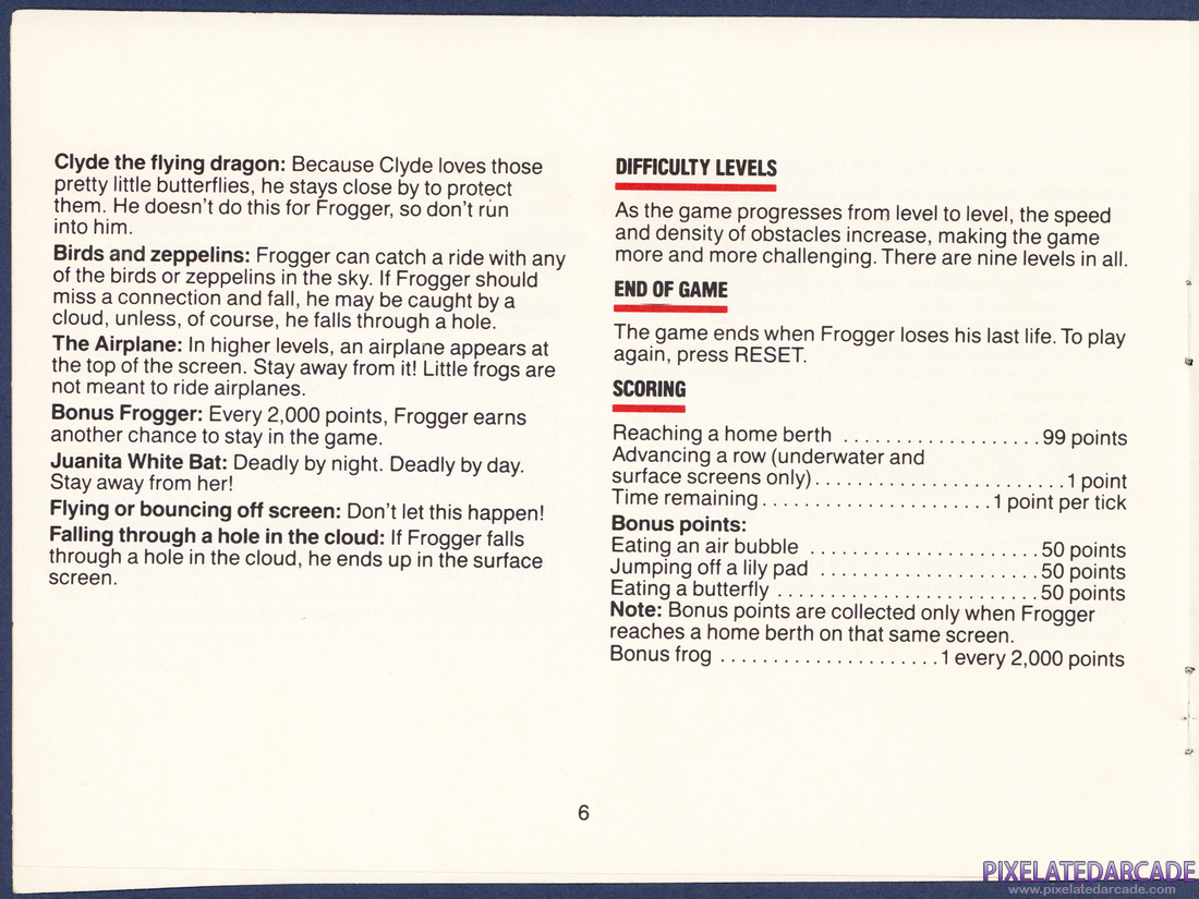 Frogger II: ThreeeDeep!: Instruction Manual - Page 6
