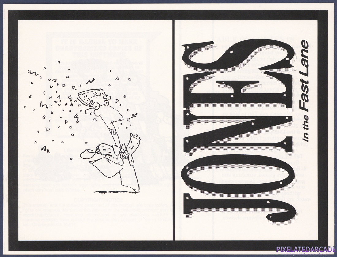 Jones in the Fast Lane: Instruction Manual - Front Cover