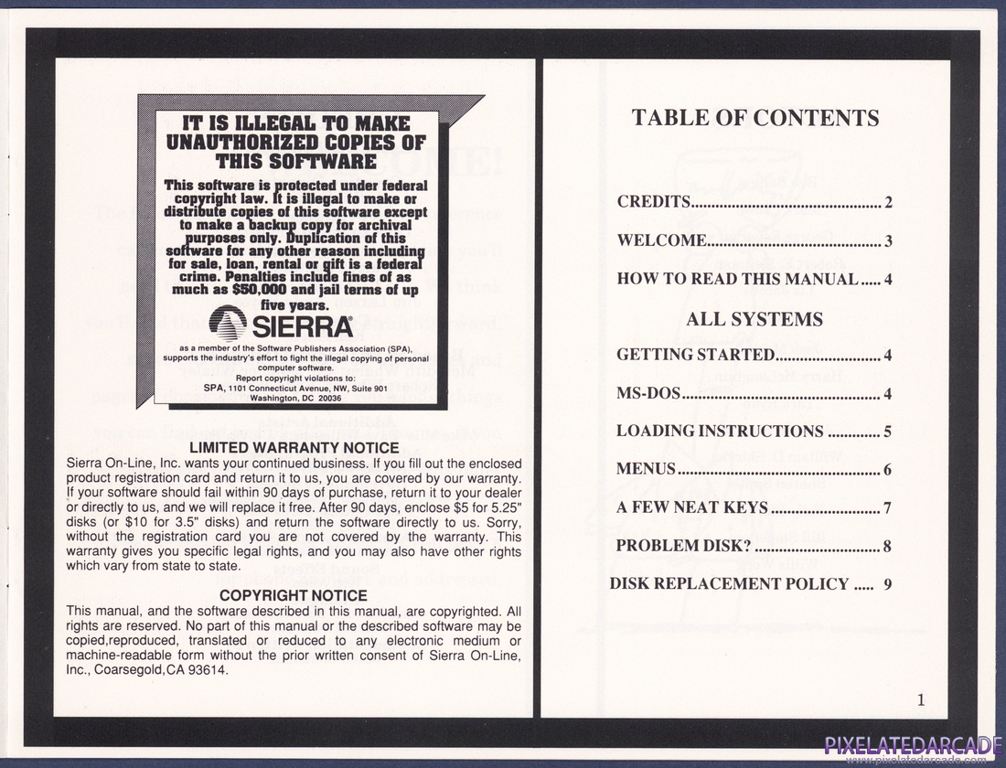 Jones in the Fast Lane: Instruction Manual - Page 1