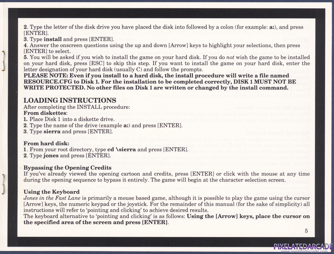Jones in the Fast Lane: Instruction Manual - Page 5