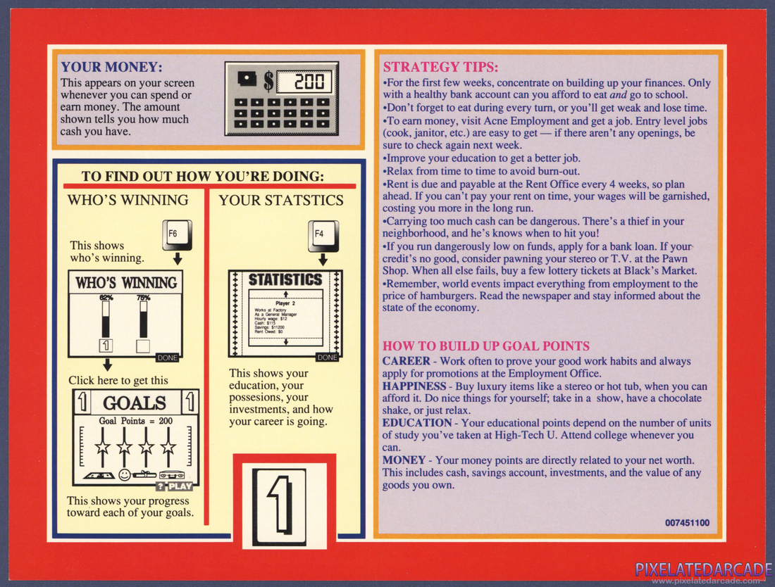 Jones in the Fast Lane: Player Reference Cards - Player One Front
