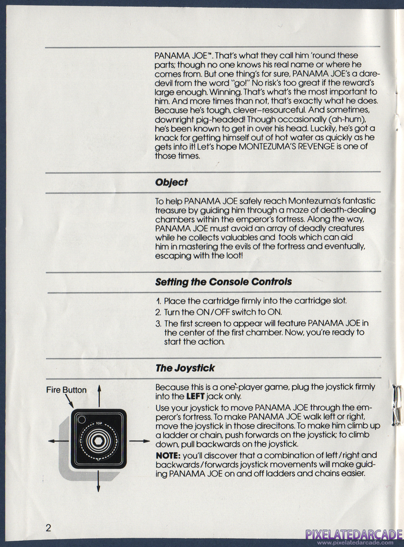 Montezuma's Revenge: Instruction Manual - Page 2