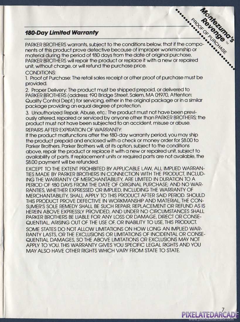 Montezuma's Revenge: Instruction Manual - Page 7