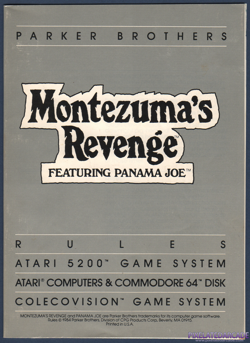 Montezuma's Revenge: Instruction Manual - Page 1