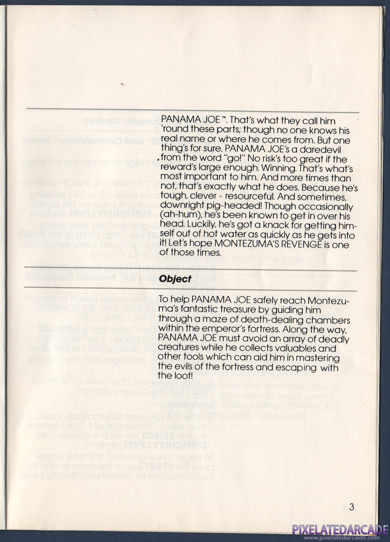 Montezuma's Revenge: Instruction Manual - Page 3