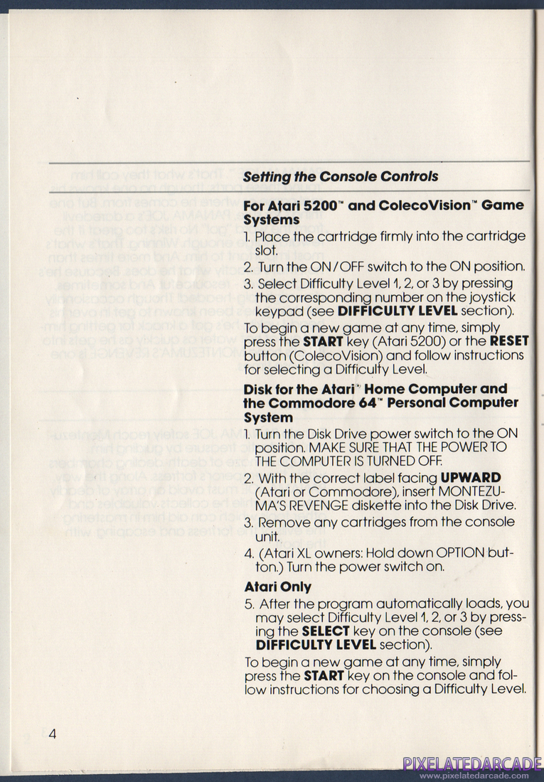 Montezuma's Revenge: Instruction Manual - Page 4